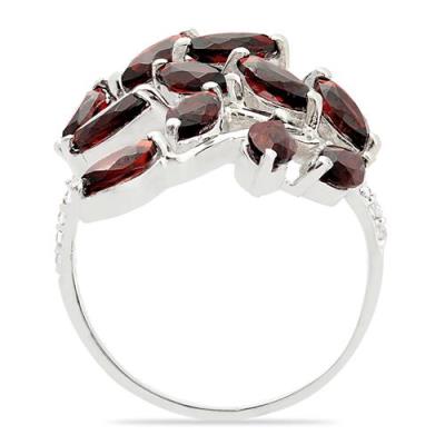 BUY 925 SILVER REAL GARNET GEMSTONE LEAF RING